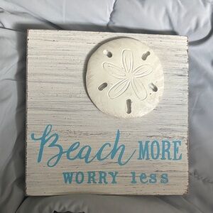 Beach More Worry Less Wall Decor Sign